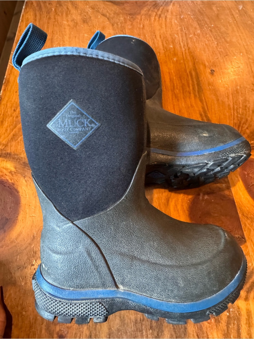 Muck Boot Company Kids Black and Blue Insulated Rain & Snow Boots